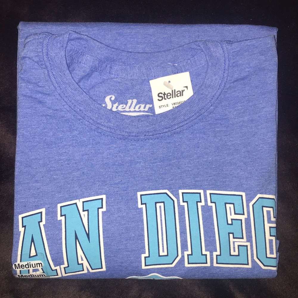 vintage boho blue wash San Diego California tee🐻